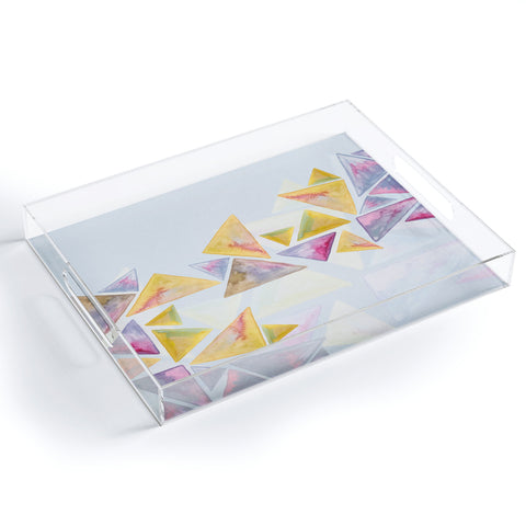 Viviana Gonzalez Geometric watercolor play 01 Acrylic Tray