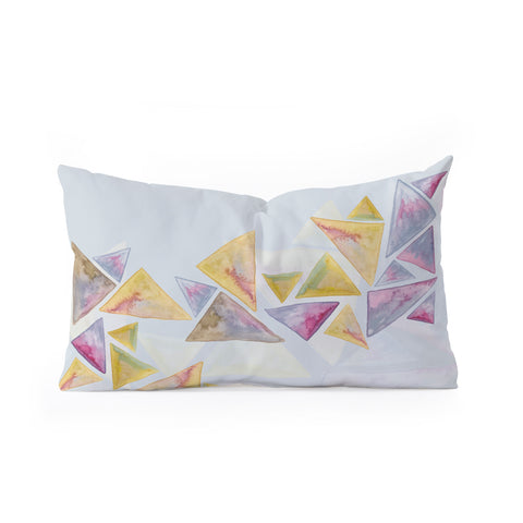 Viviana Gonzalez Geometric watercolor play 01 Oblong Throw Pillow