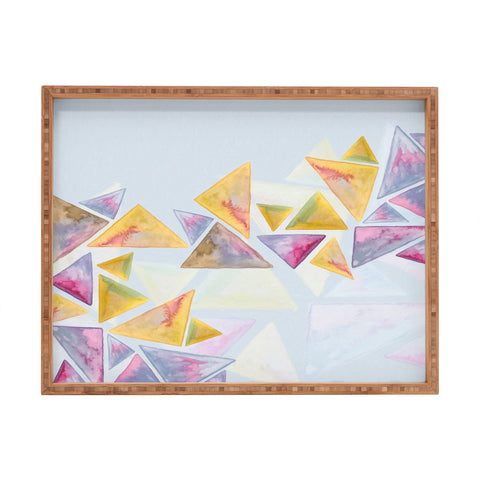 Viviana Gonzalez Geometric watercolor play 01 Rectangular Tray