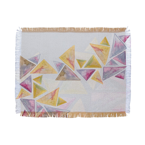 Viviana Gonzalez Geometric watercolor play 01 Throw Blanket