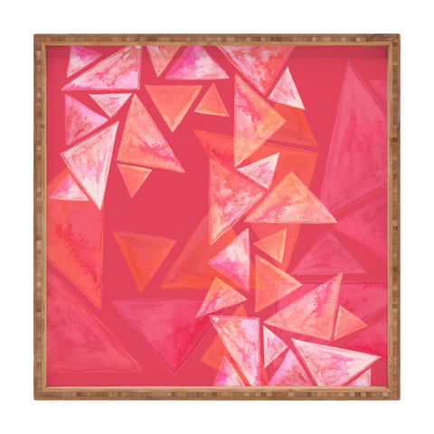 Viviana Gonzalez Geometric watercolor play 02 Square Tray