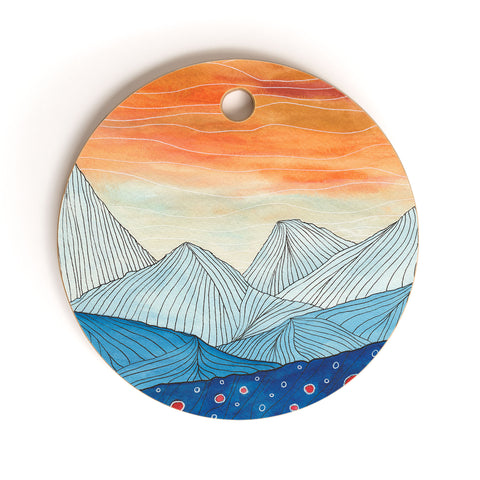 Viviana Gonzalez Lines in the mountains III Cutting Board Round