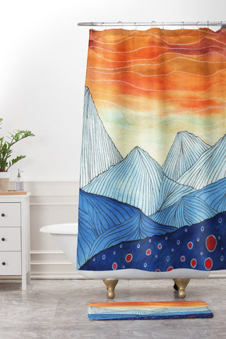 Viviana Gonzalez Lines in the mountains III Shower Curtain And Mat