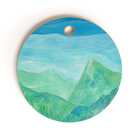 Viviana Gonzalez Lines in the mountains IV Cutting Board Round