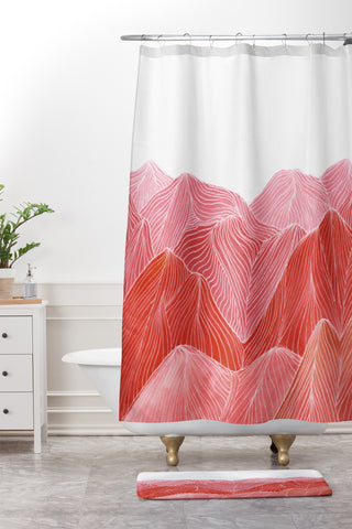 Viviana Gonzalez Lines in the mountains IX Shower Curtain And Mat