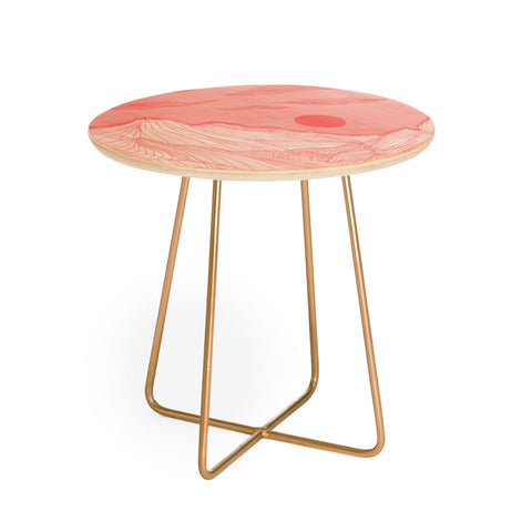 Viviana Gonzalez Lines in the mountains Round Side Table