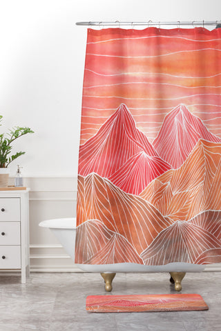 Viviana Gonzalez Lines in the mountains V Shower Curtain And Mat