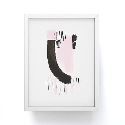 Viviana Gonzalez Minimal black and pink I Framed Mini Art Print
