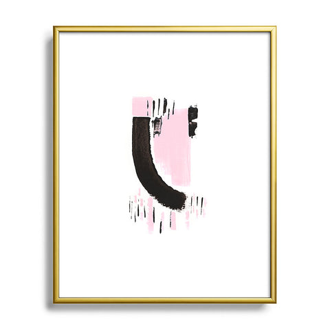Viviana Gonzalez Minimal black and pink I Metal Framed Art Print