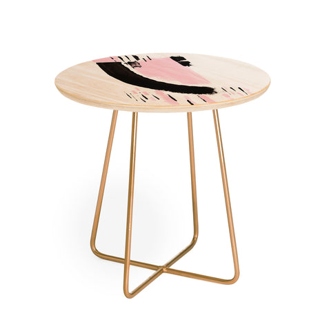 Viviana Gonzalez Minimal black and pink I Round Side Table