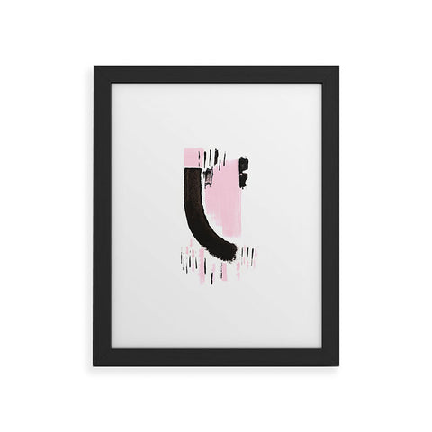 Viviana Gonzalez Minimal black and pink I Framed Art Print