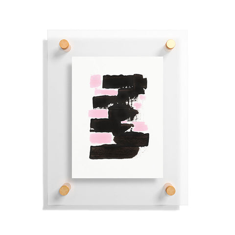 Viviana Gonzalez Minimal black and pink II Floating Acrylic Print