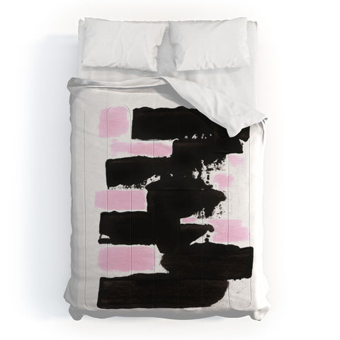 Viviana Gonzalez Minimal black and pink II Comforter
