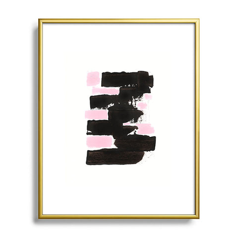 Viviana Gonzalez Minimal black and pink II Metal Framed Art Print