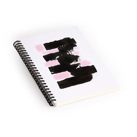 Viviana Gonzalez Minimal black and pink II Spiral Notebook