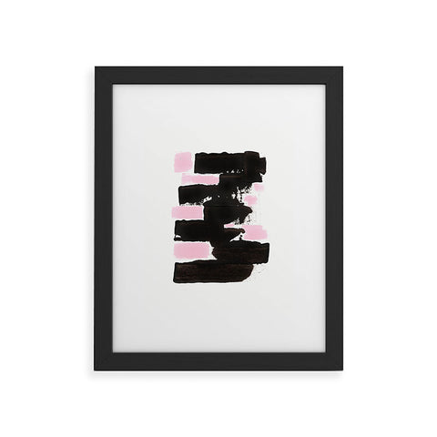 Viviana Gonzalez Minimal black and pink II Framed Art Print