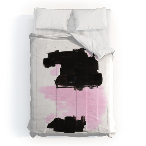 Viviana Gonzalez Minimal black and pink III Comforter