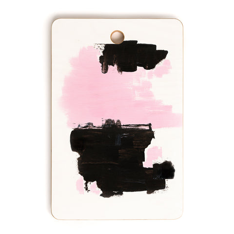 Viviana Gonzalez Minimal black and pink III Cutting Board Rectangle