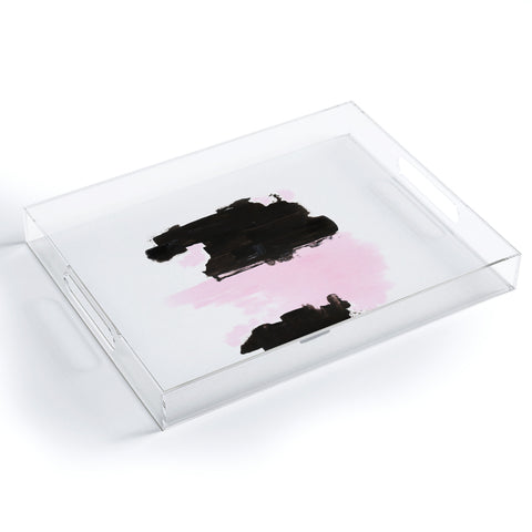Viviana Gonzalez Minimal black and pink III Acrylic Tray