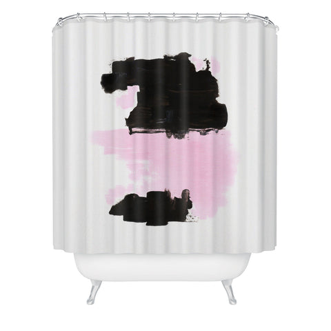 Viviana Gonzalez Minimal black and pink III Shower Curtain
