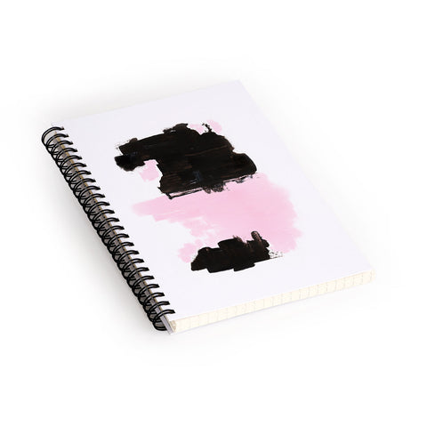 Viviana Gonzalez Minimal black and pink III Spiral Notebook
