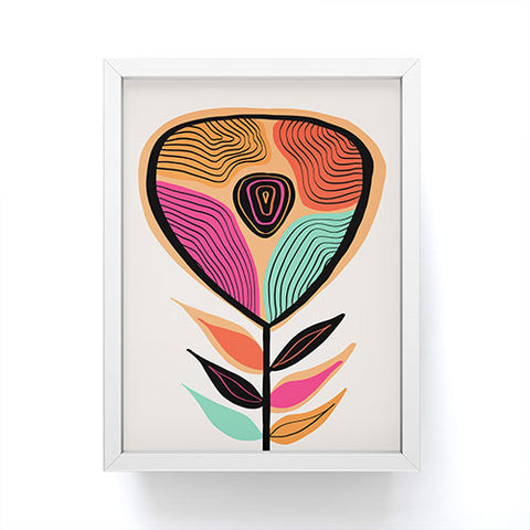 Viviana Gonzalez Minimal flower 02 Framed Mini Art Print
