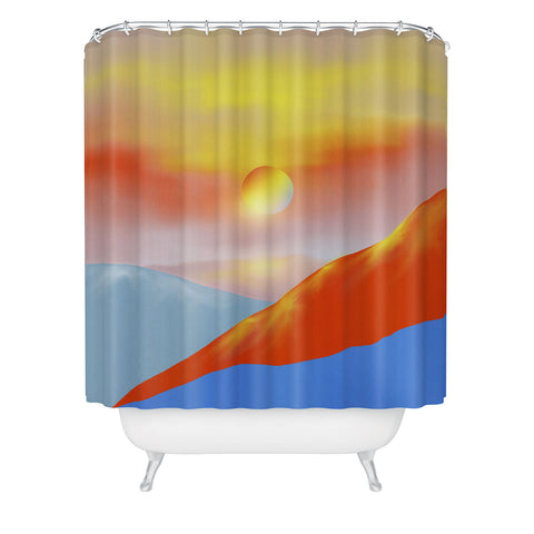 Viviana Gonzalez Minimal mountains 02 Shower Curtain