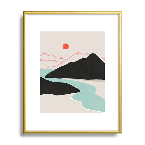 Viviana Gonzalez Minimal Mountains In the Sea 2 Metal Framed Art Print