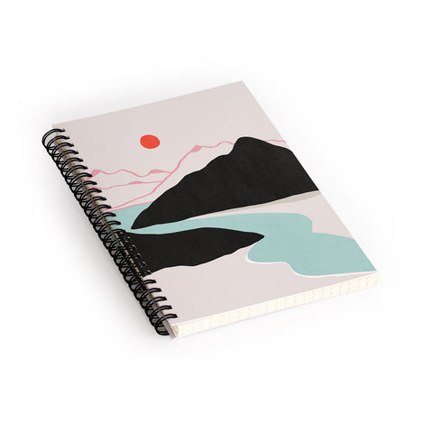 Viviana Gonzalez Minimal Mountains In the Sea 2 Spiral Notebook