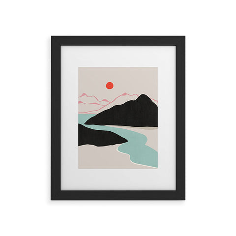 Viviana Gonzalez Minimal Mountains In the Sea 2 Framed Art Print