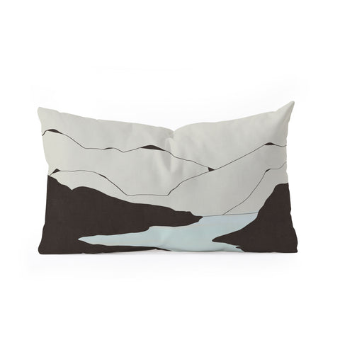 Viviana Gonzalez Minimal Mountains In The Sea Oblong Throw Pillow