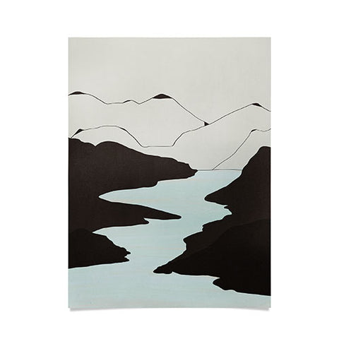 Viviana Gonzalez Minimal Mountains In The Sea Poster