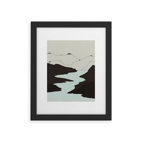 Viviana Gonzalez Minimal Mountains In The Sea Framed Art Print