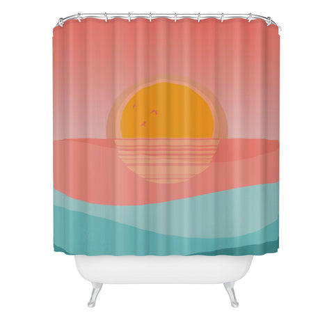 Viviana Gonzalez Minimal Sunset 1 Shower Curtain