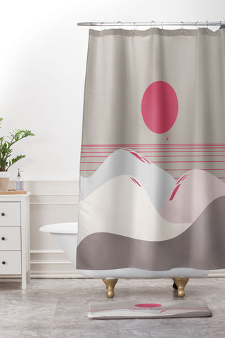 Viviana Gonzalez Minimal Sunset 9 Shower Curtain And Mat