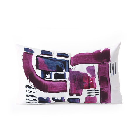 Viviana Gonzalez Minimal Ultra violet and blue II Oblong Throw Pillow