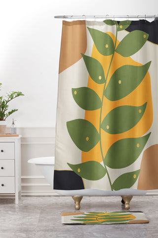 Viviana Gonzalez Modern botanical composition 1 Shower Curtain And Mat