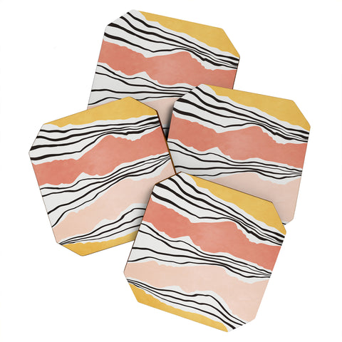 Viviana Gonzalez Modern irregular Stripes 01 Coaster Set