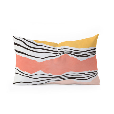 Viviana Gonzalez Modern irregular Stripes 01 Oblong Throw Pillow