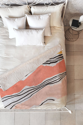 Viviana Gonzalez Modern irregular Stripes 01 Fleece Throw Blanket