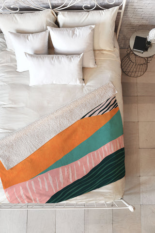 Viviana Gonzalez Modern irregular Stripes 02 Fleece Throw Blanket
