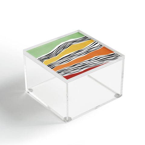 Viviana Gonzalez Modern irregular Stripes 06 Acrylic Box