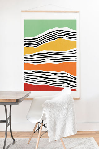 Viviana Gonzalez Modern irregular Stripes 06 Art Print And Hanger