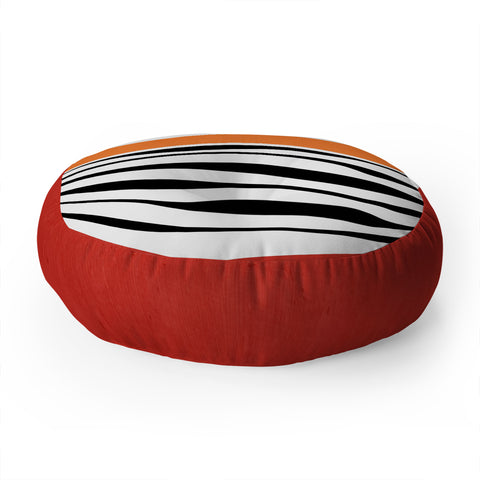 Viviana Gonzalez Modern irregular Stripes 06 Floor Pillow Round