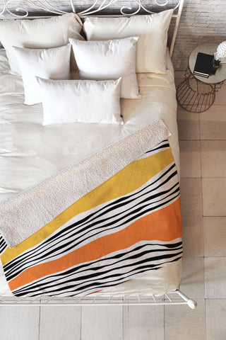 Viviana Gonzalez Modern irregular Stripes 06 Fleece Throw Blanket