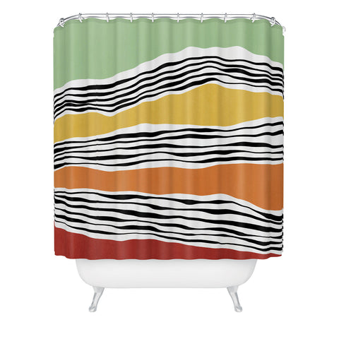 Viviana Gonzalez Modern irregular Stripes 06 Shower Curtain