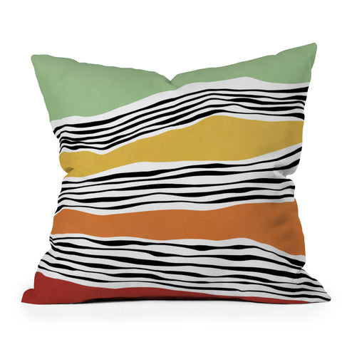 Viviana Gonzalez Modern irregular Stripes 06 Throw Pillow