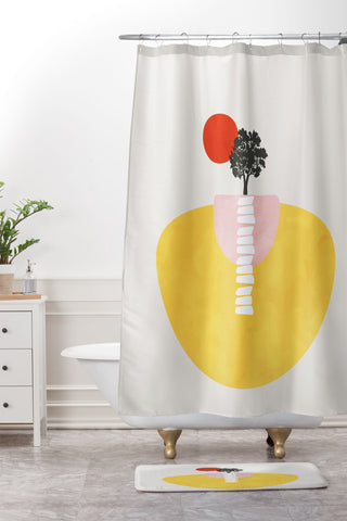 Viviana Gonzalez Modern shapes 5 Shower Curtain And Mat