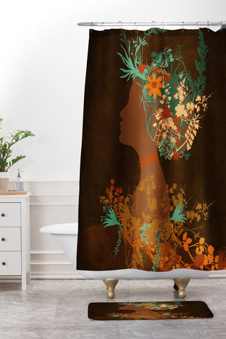 Viviana Gonzalez Mujer Floral I Shower Curtain And Mat