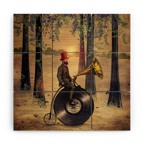 Viviana Gonzalez Music man in the forest Wood Wall Mural